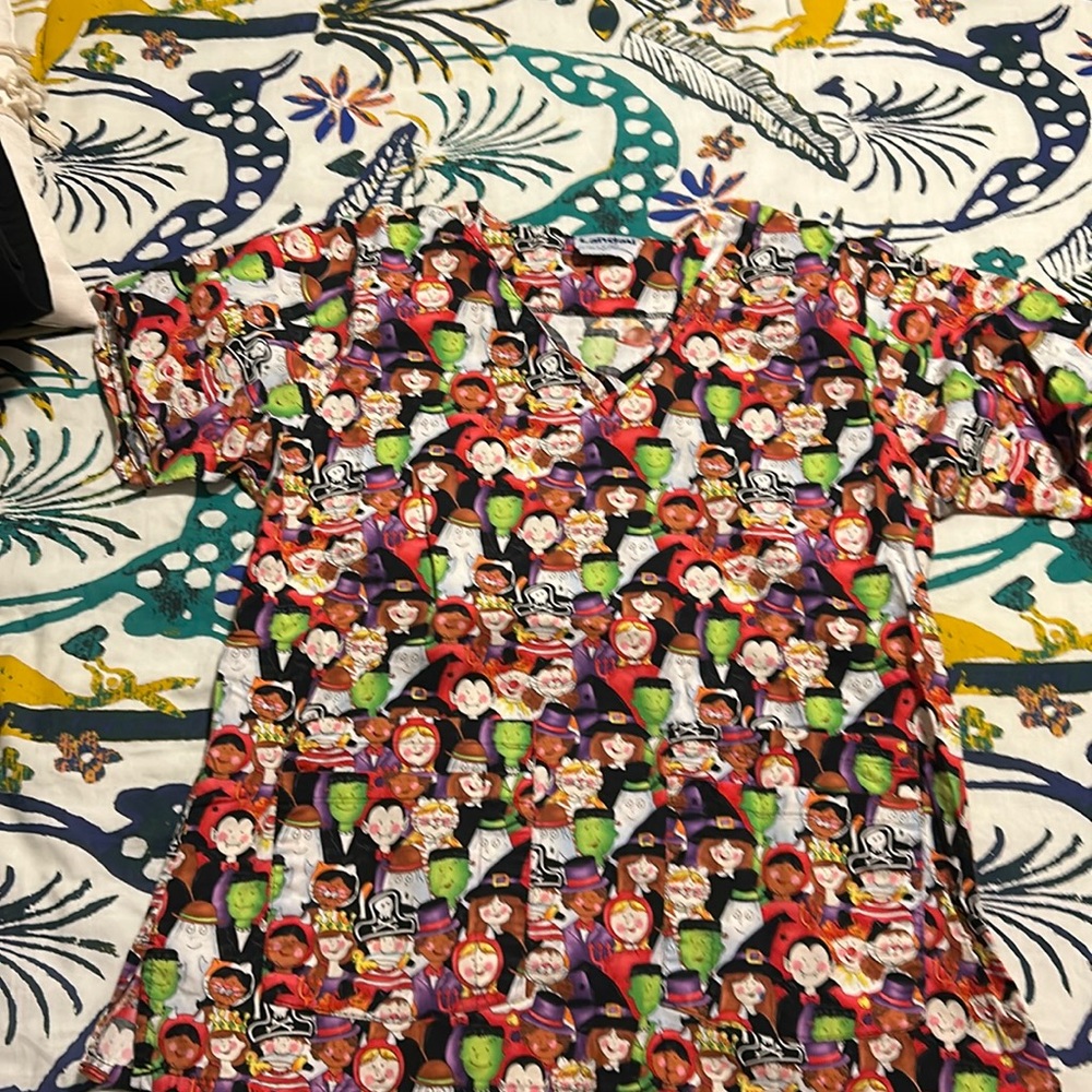 Halloween scrub top